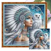 Girl And Owl-11CT Stamped Cross Stitch 45*45cm/17.72*17.72in tapestrymarket