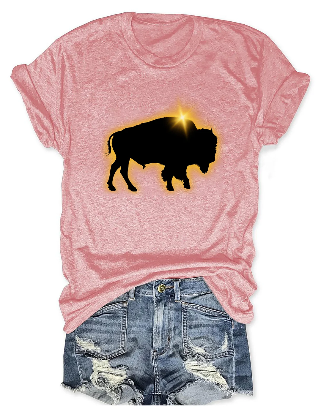 Buffalo Silhouette Totality Solar Eclipse T-shirt
