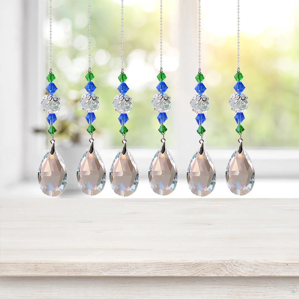 Crystal Glass Clear Chandelier Pendant Faceted Prism Part Hanging Decor G)