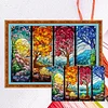 (Big Size)Glass Painting Four Seasons - 11CT Counted Cross Stitch - 60*40cm