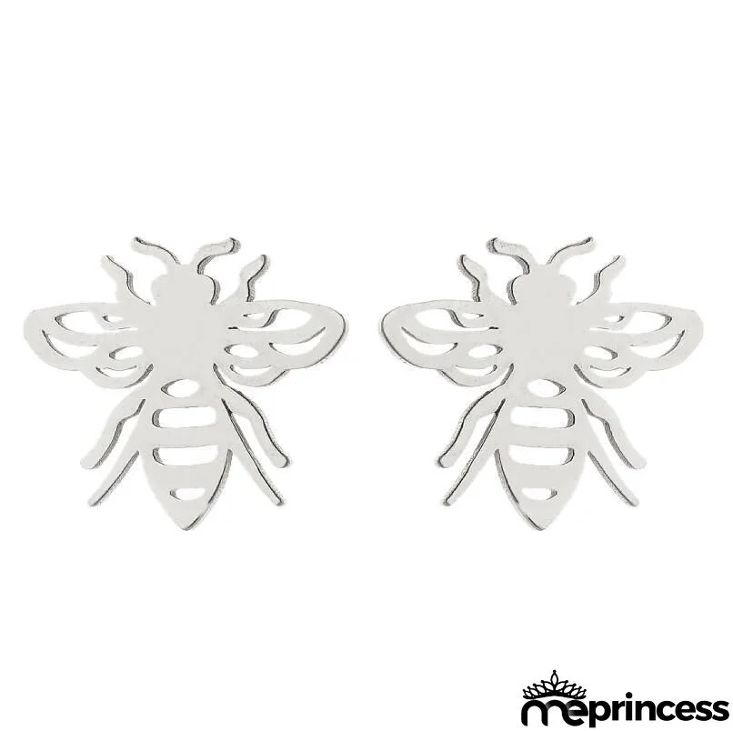 Women Fashion Hollow Eagle Owl Snake Dolphin Bee Giraffe Elephant Dog Cat Rabbit Fish Bird Penguim Stainless Steel Stud Earrings