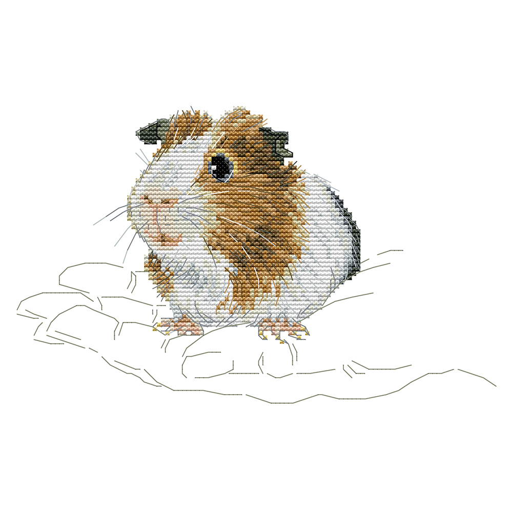 

Guinea Pig in Palm - 14CT Stamped Cross Stitch - 29*19CM, 501 Original