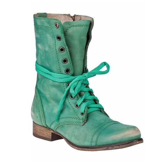 VCSHOES Leather Lace Up Wide Calf Boots