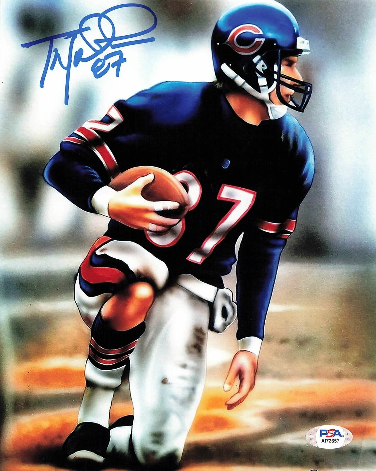 Tom Waddle Signed 8x10 Photo Poster painting PSA/DNA Chicago Bears Autographed