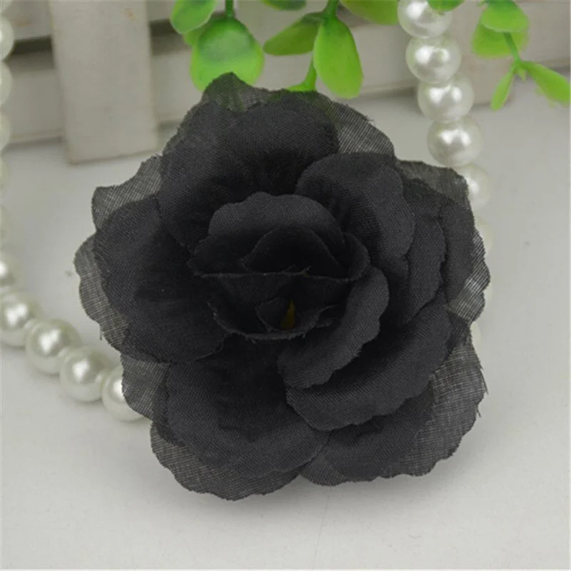 10pcs/lot 7cm Large Gold Silk Artificial Rose Flowers Head For Home Wedding Decoration DIY Craft Scrapbooking Supplies