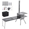 [US Local Warehouse] Camping Stove Wood Burning Tent Stove Portable Pellet Stoves with Chimney Pipe