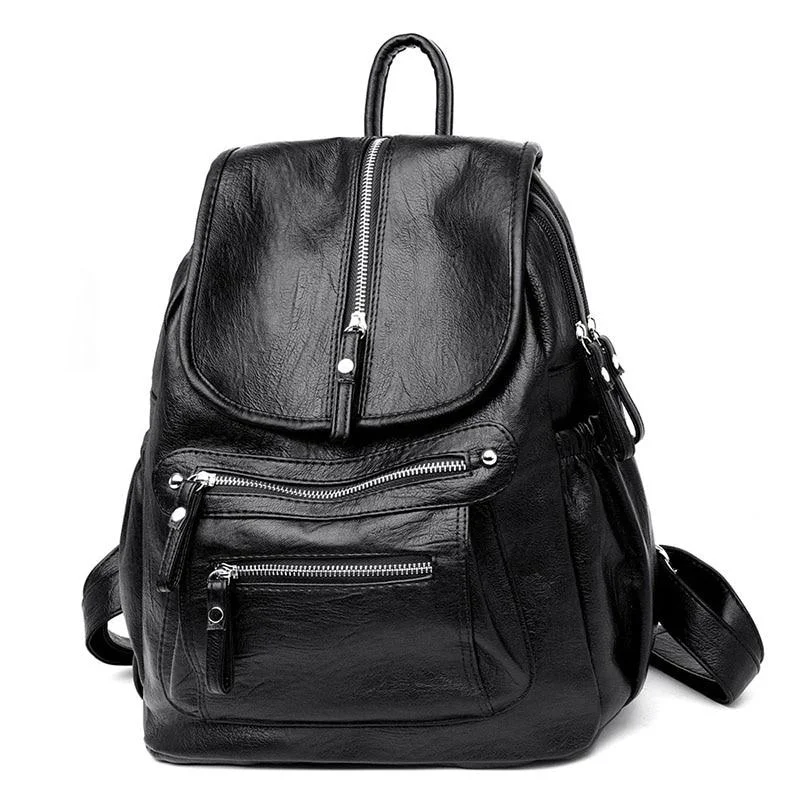 Leather Backpack Casual Large Capacity Vintage Shoulder Bag