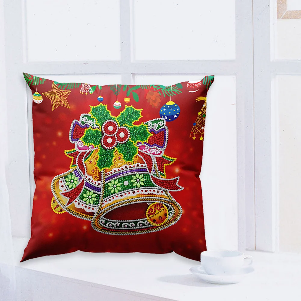 DIY Diamond Painting Pillow Case - Christmas Bell(30*30cm)(Single Side)