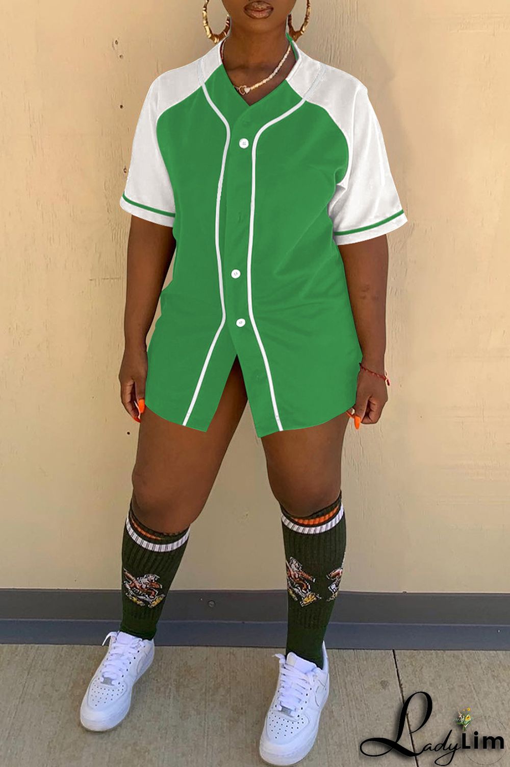 Black Fashion Casual Solid Split Joint V Neck Tops