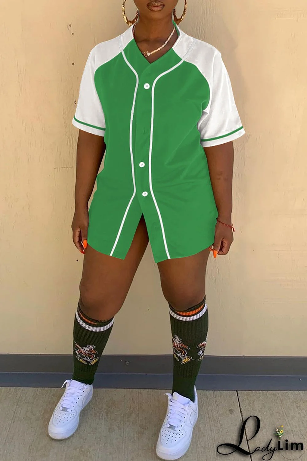 Black Fashion Casual Solid Split Joint V Neck Tops