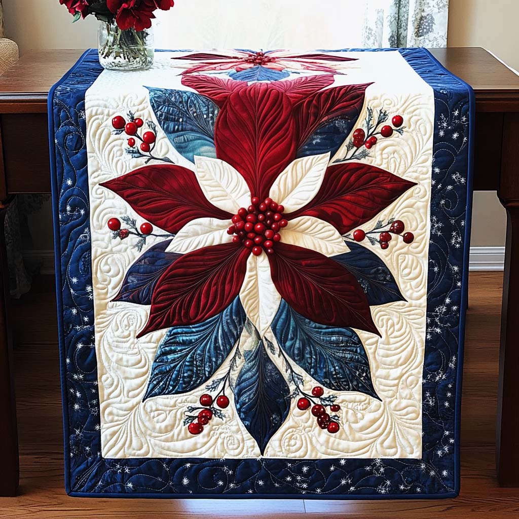Festive Flora Quilted Table Runner NCU0NT1646