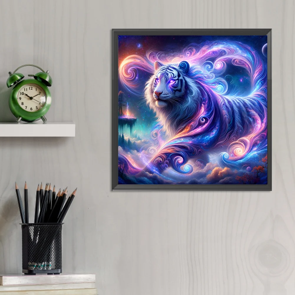 Diamond Painting - Full Round Drill - Purple Tiger(Canvas|30*30cm)
