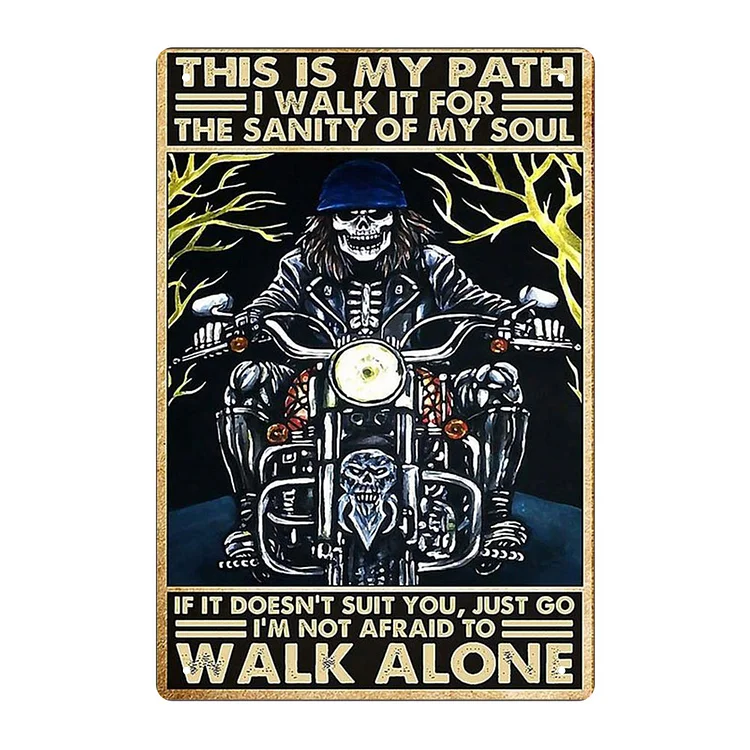 Skeleton hellbike - enseigne vintage en étain - 11.8x15.7inch