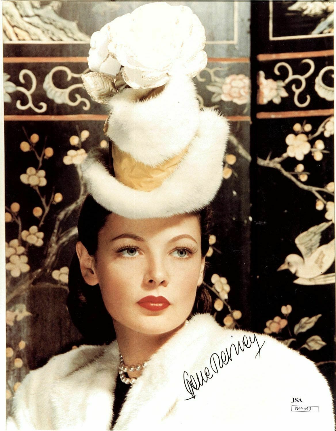 GENE TIERNEY ACTRESS DECEASED 8X10 BEAUTIFUL Photo Poster painting JSA AUTHENTICATED #N45551