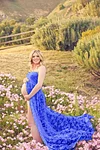 Pregnant Maternity Photography Front Fork Lace Maxi Dress