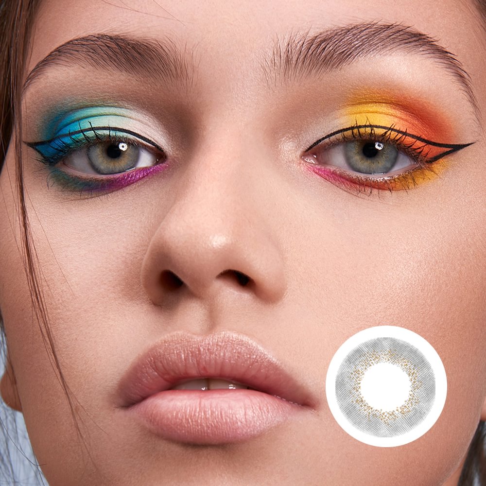 NEBULALENS Misty/Grey Yearly Prescription Colored Contact Lenses NEBULALENS