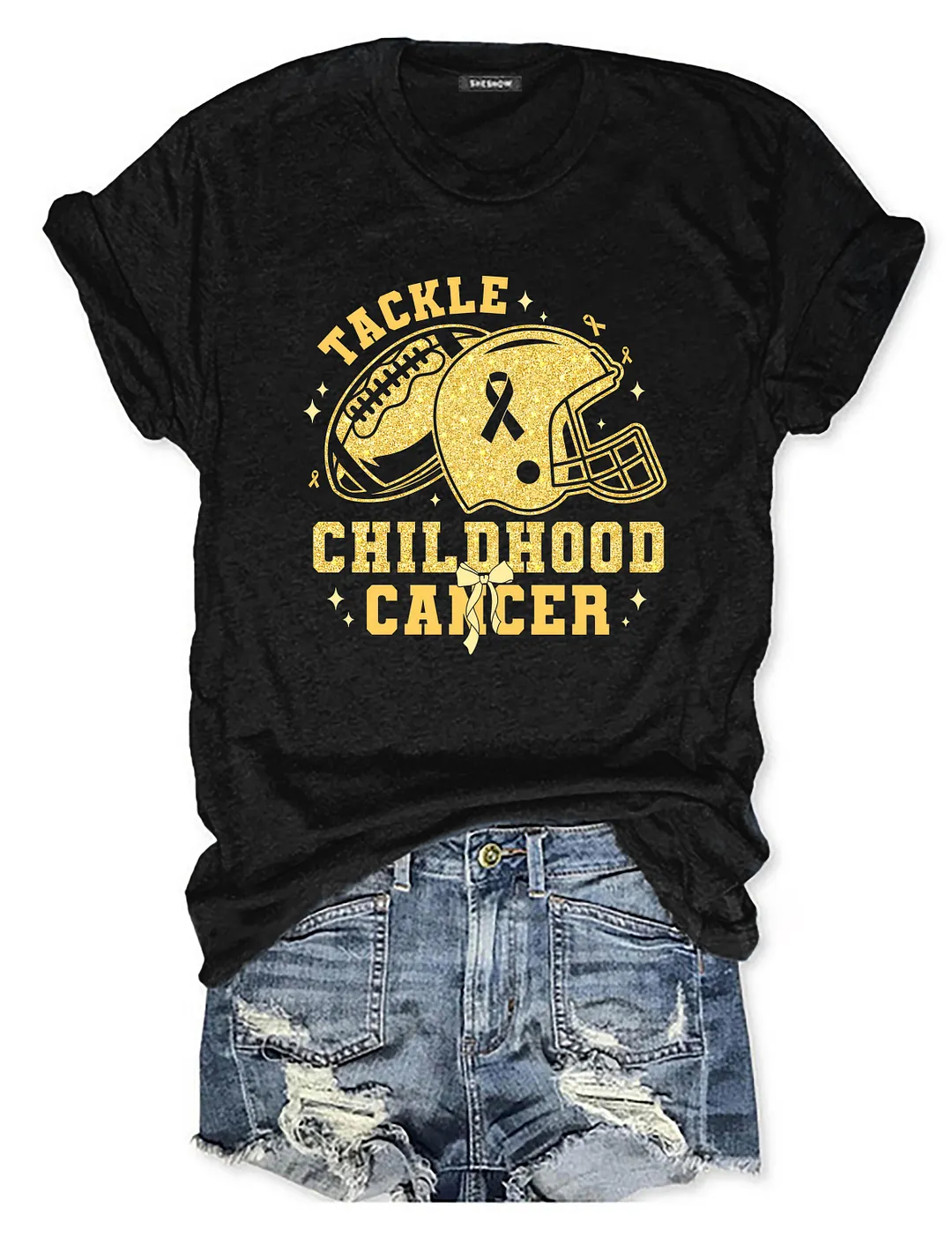 Tackle Childhood Cancer Football T-shirt
