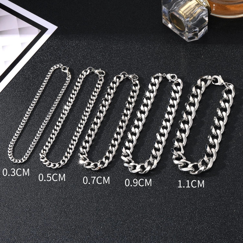 Hip-Hop Solid Color 304 Stainless Steel Men’s Bracelets