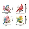 4Pcs Diamond Painting Brooch Diamond Painting Pins Jewelry Kit (Bird)