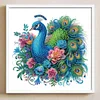Paon et fleurs-partiel spécial diamant peinture-30 * 30cm