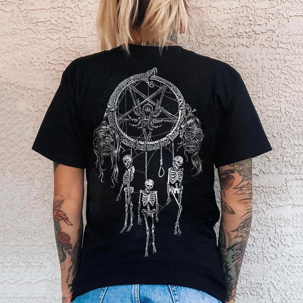 Minnieskull Viper and skeleton printed loose T-shirt - Minnieskull