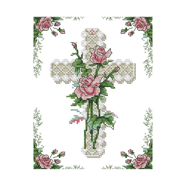 Joy Sunday - Religious - 14CT 2 Strands Threads Printed Cross Stitch Kit - 21x28cm(Canvas)