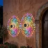 2 Pack Solar Hollow Iron Wall Light Outdoor Garden Fence Lamp