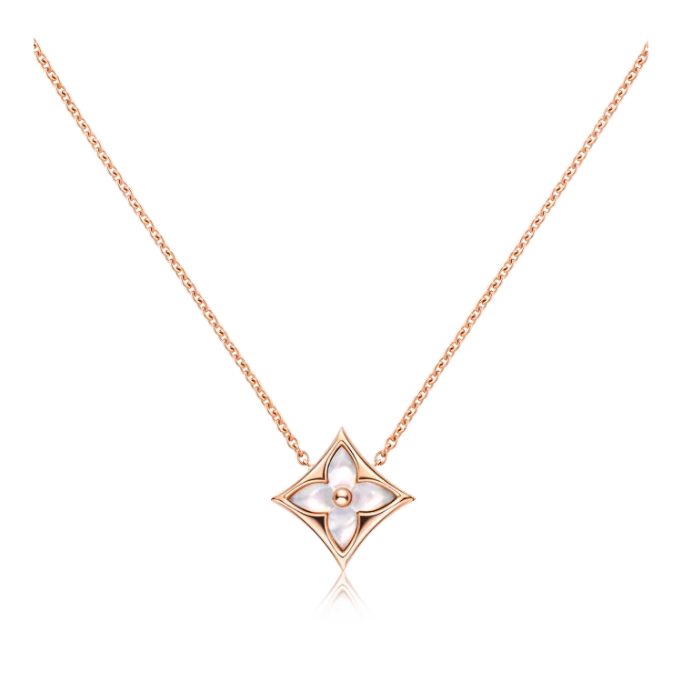 LOUIS VUITTON 18K Pink Gold Diamond Mother of Pearl Blossom