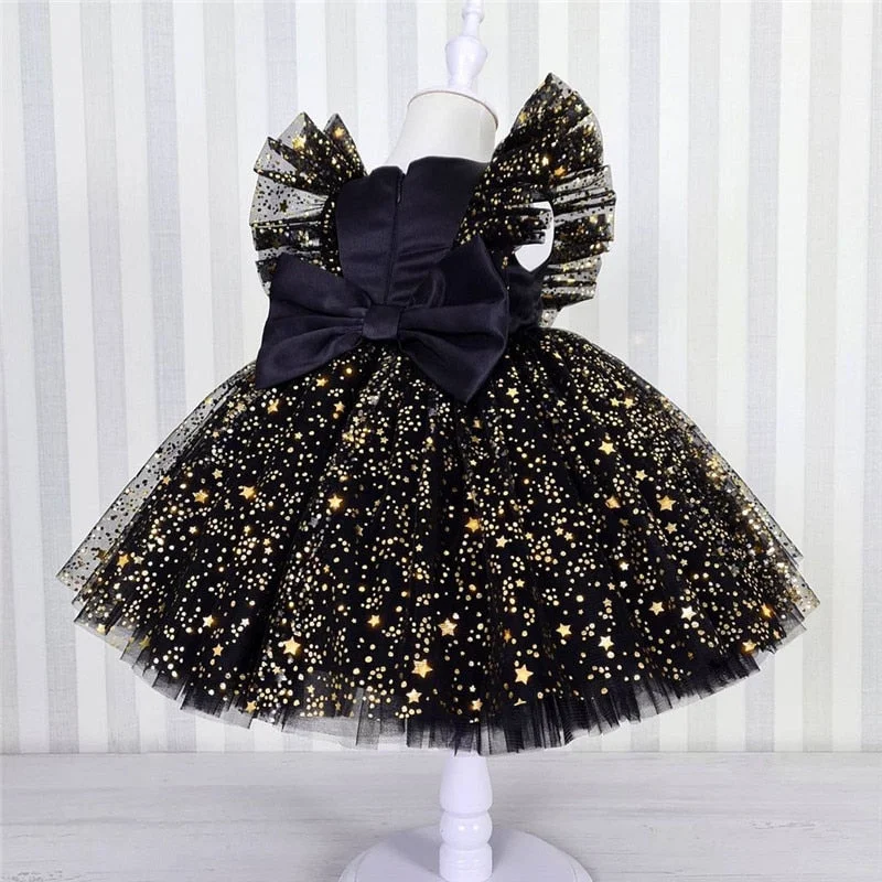 Princess Dress Girls Sequin Tutu Lace Mesh Birthday Prom Toddler Baby Kids Elegant Wedding Party Clothes Children Baptism Gown