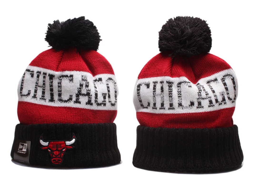 New Era NBA Basketball Sport Team Embroidered Cuffed Knit Hat with Pom