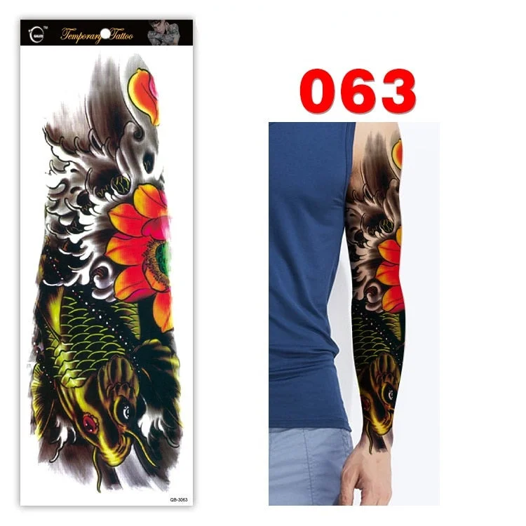 Full Arm Series Temporary Tattoo Full Arm Tattoo Sticker Lasting Waterproof Sweat Flower Arm Full Arm Tattoo Big Picture Sticker