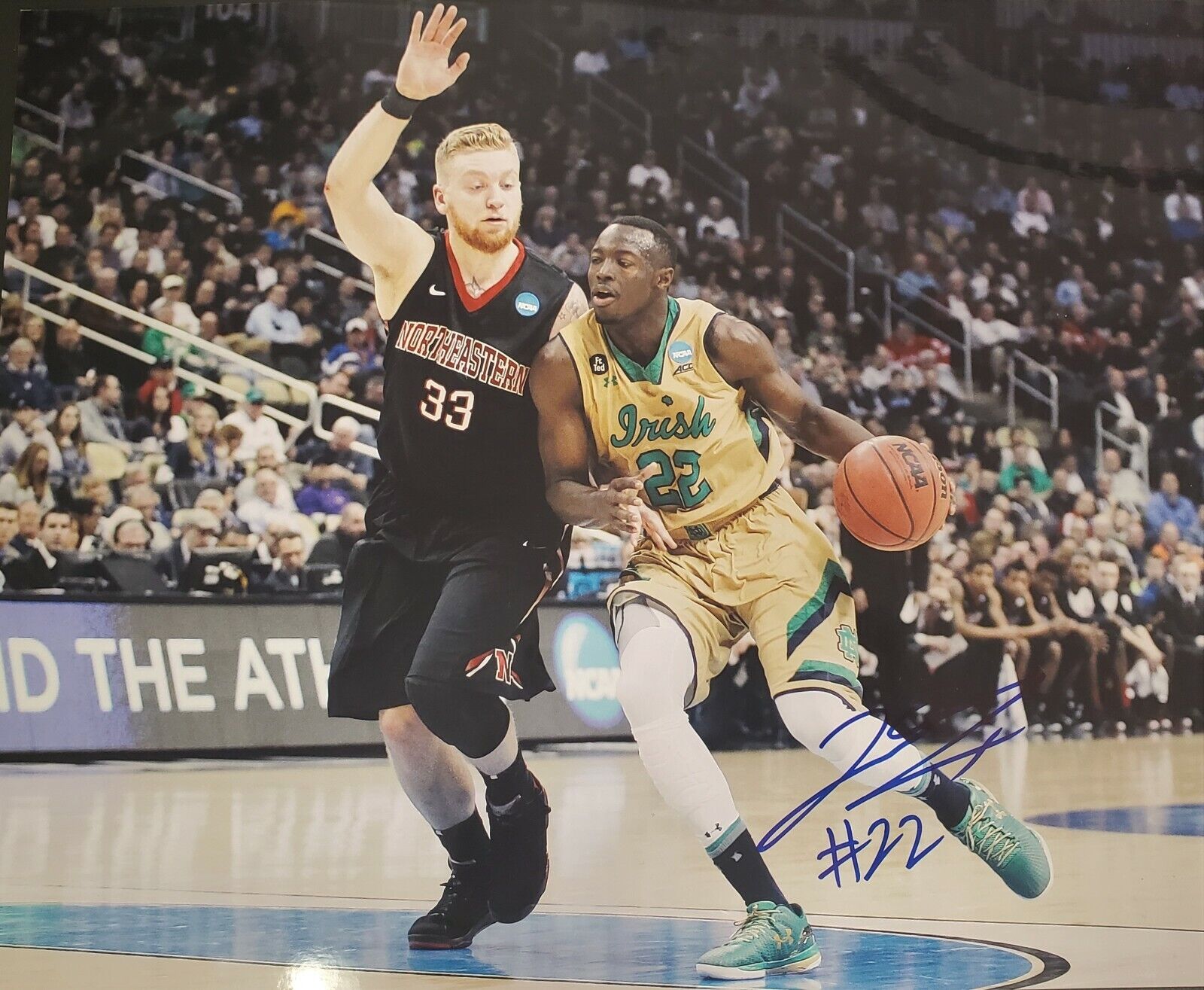 Signed 11X14 JERIAN GRANT University of Notre Dame Autographed Photo Poster painting w/COA