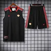 2025/2026 Manchester United Pre-Match Training Black Vest+Shorts Football1:1 Thai Quality