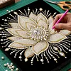 (30x30cm)DIY Lotus Flower Pearl Painting Kit With Inner Frame Home Decor