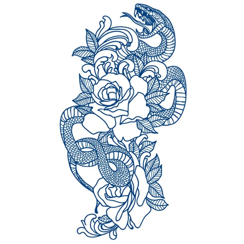 Juice Ink Tattoos Body Art Lasting Waterproof Temporary Tattoo Sticker Scorpion Snake Tatoo Arm Fake Sun Tatto Women Men