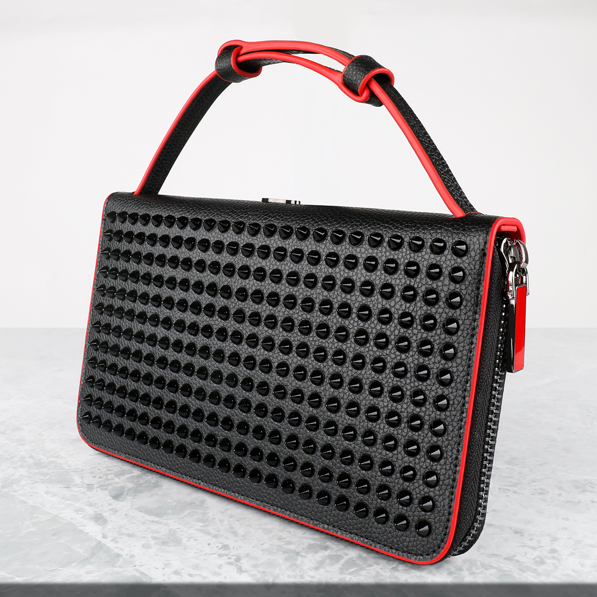 Women's  Hand Bag  Red Bottom Lining Phone Rivet Handbag-MERUMOTE