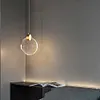 Modern LED Pendant Light Chandelier Long Hanging Light Gold for Office Entrances
