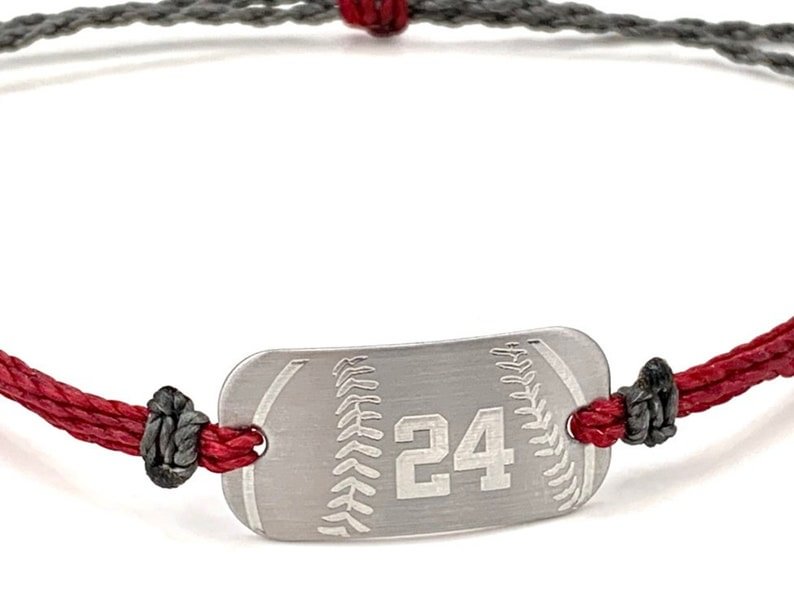 Personalized Waterproof Baseball or Softball Sports Bracelet