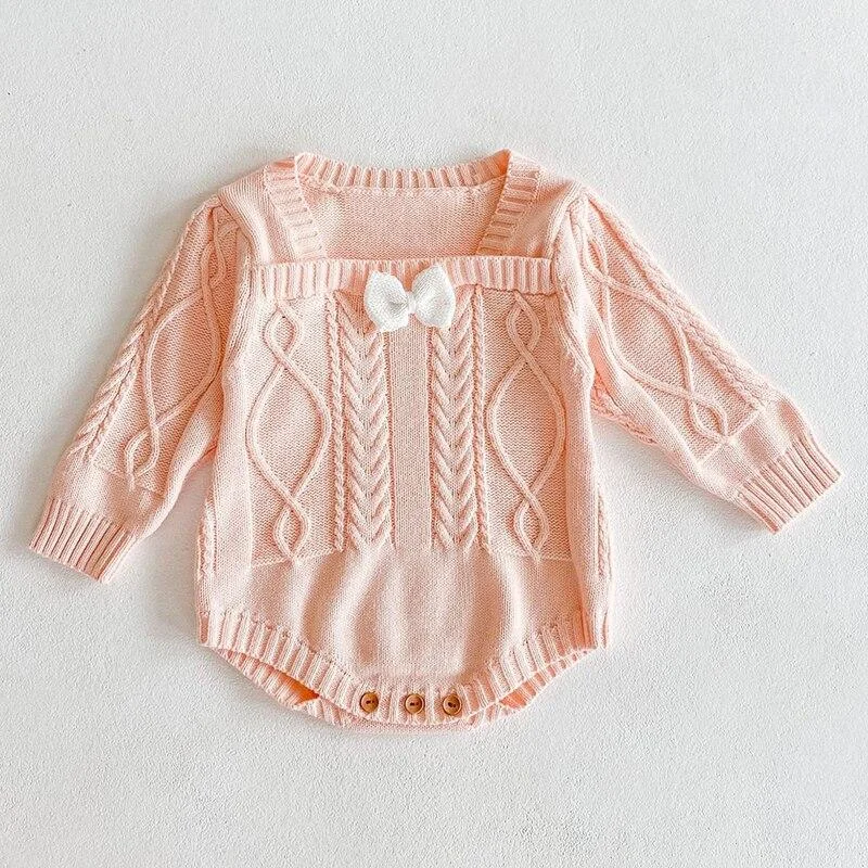 Spring Baby Clothes Girls Romper Autumn Long Sleeve Baby Girl Knit Hollow Out Rompers Baby Jumpsuit Baby Clothes