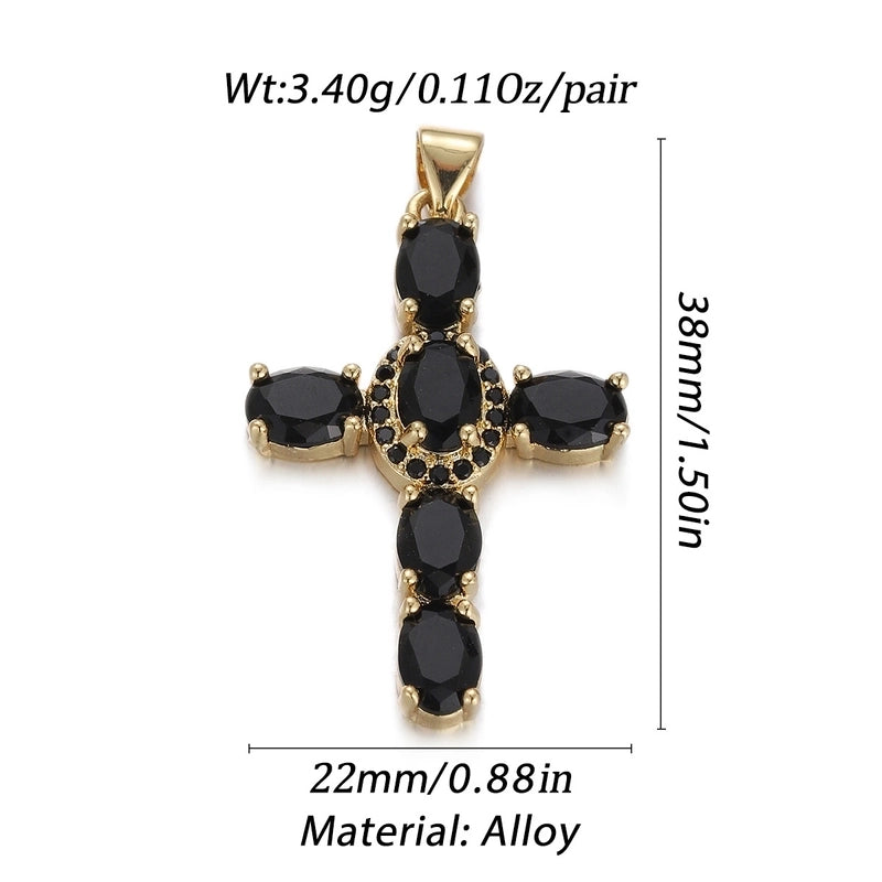 1 Piece Copper Zircon Cross Pendant