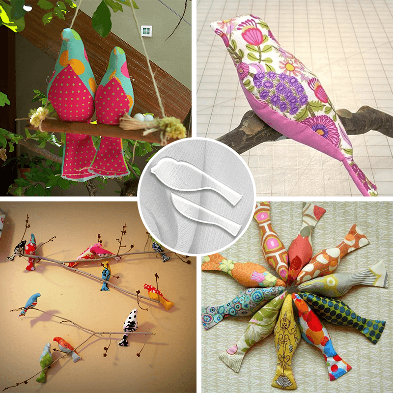 Make Cute Fabric Bird Ornament Template Instructions Included