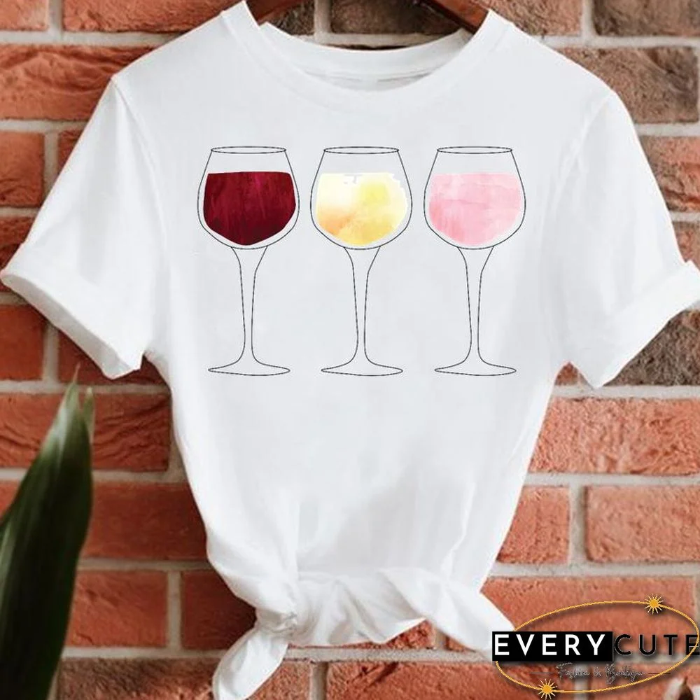 Women Lady Short Sleeve T-Shirts Print Tee Fashion Summer Clothes Female Style New 90S Trend Tshirt Top Graphic T-Shirt