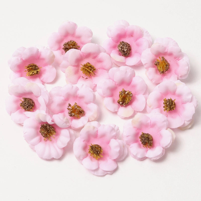10 Pieces Pink Artificial Flower Wedding Shooting Props Handmade Diy Hair Accessories Decoration Flower Box Material