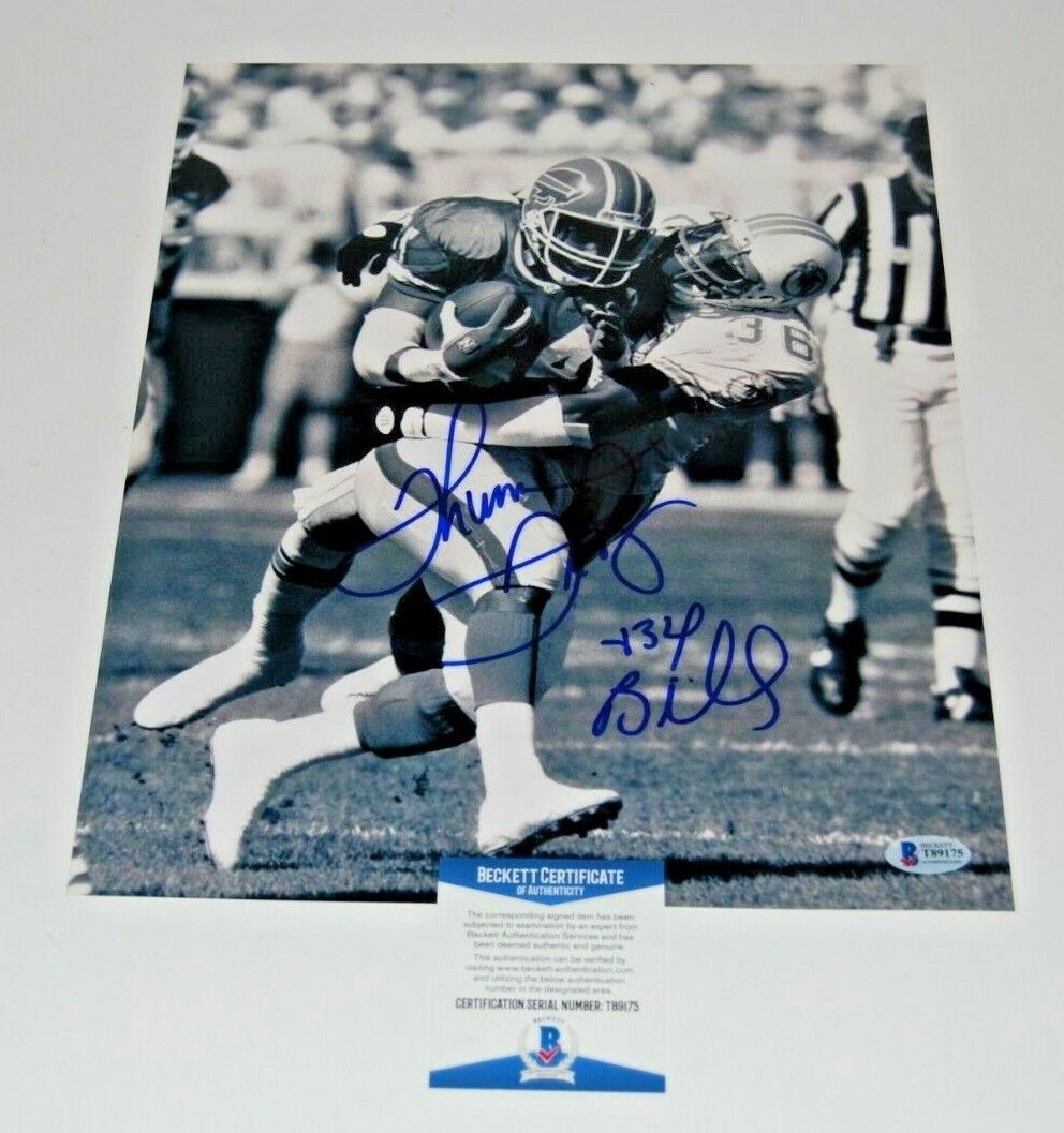 THURMAN THOMAS signed (BUFFALO BILLS) autographed football 11X14 Photo Poster painting BECKETT