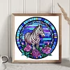 Diamond Painting-DIY Full Round Drill Stained Glass Zebra