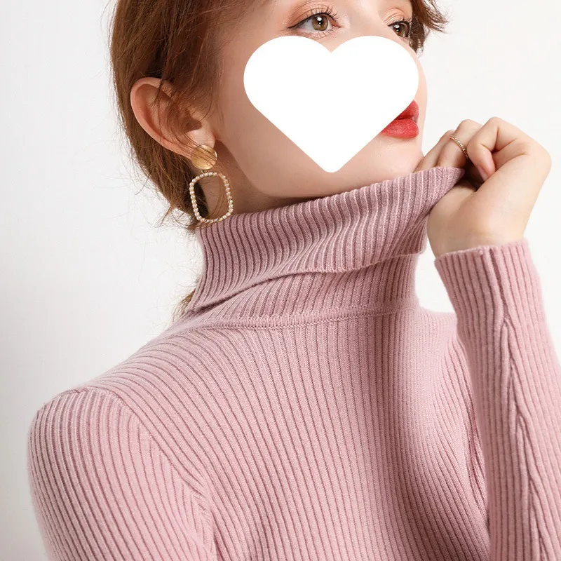 Uveng Uveng Temperament High-Neck Basic Sweater Women's Autumn And Winter Repair Jacket Inside The Bottom Of The Long-Sleeved Knitting Shirt