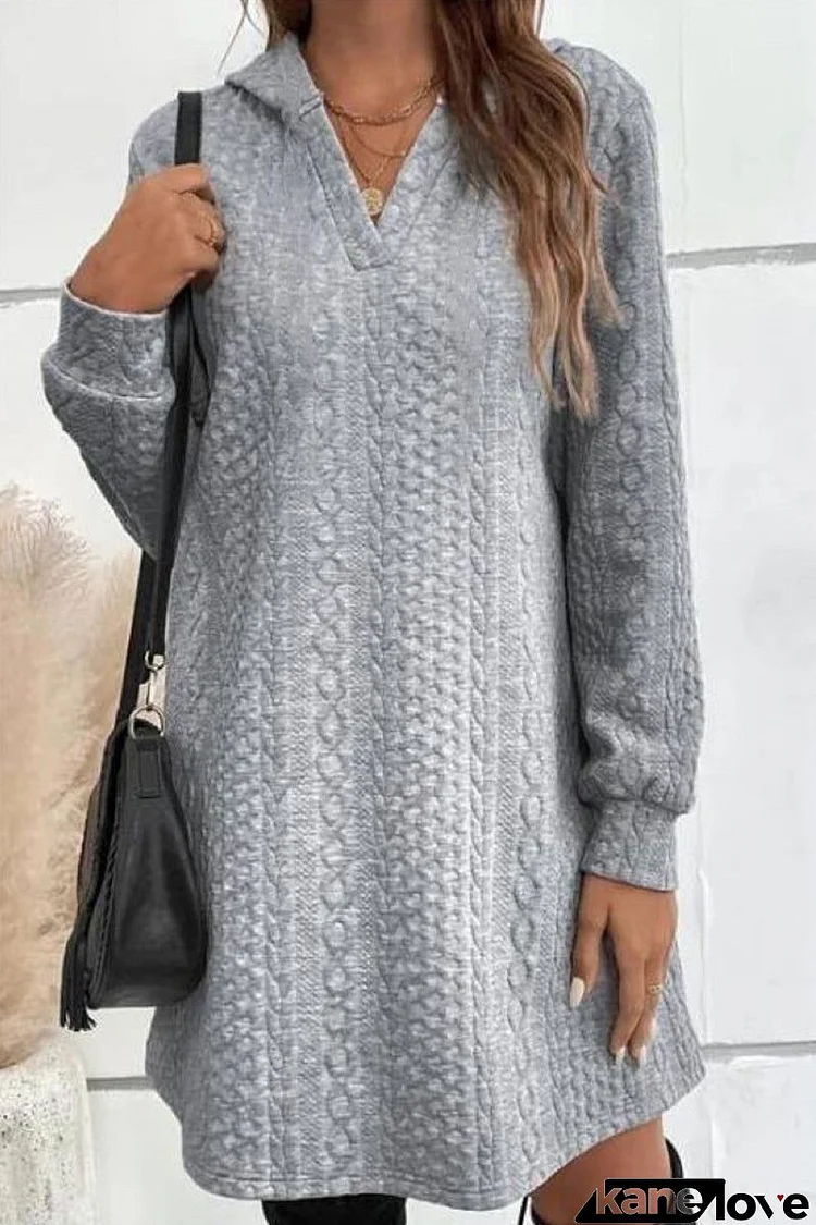 Casual Solid Patchwork V Neck A Line Dresses