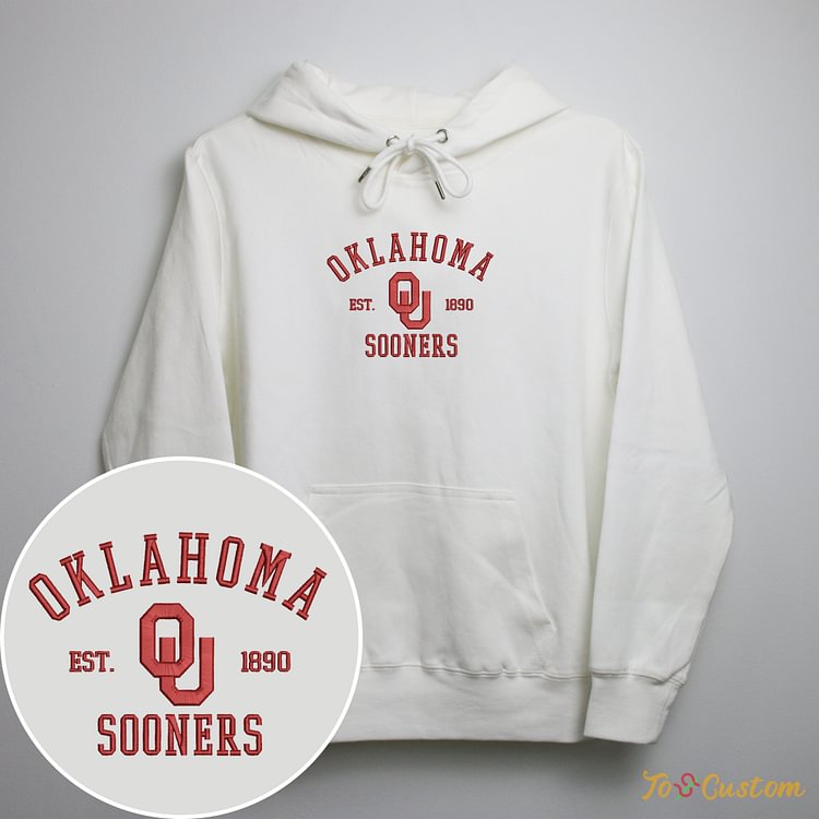 TOSCUSTOM™ Custom Vintage 90s Oklahoma Sooners Embroidered Sweatshirts Oklahoma University Hoodies