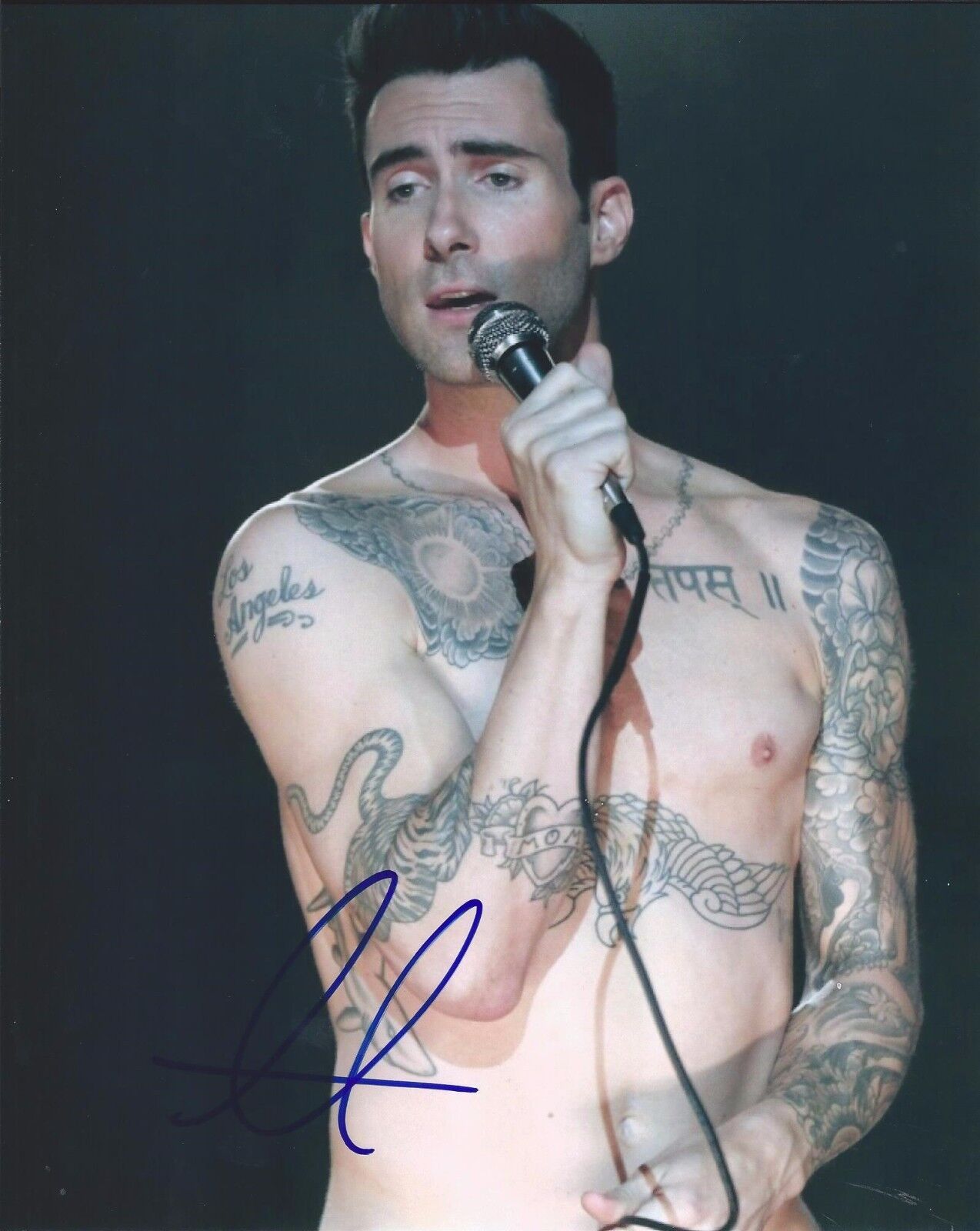 Adam Levine Signed Autographed 8x10 Photo Poster painting Maroon 5 Lead Singer Sexy Shirtless #5