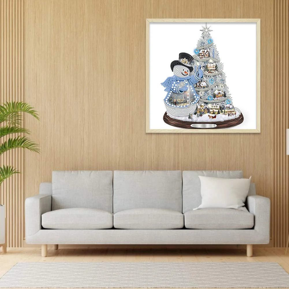 Diamond Painting - Partial Special Shaped Drill - Christmas Snowman(30*30cm)
